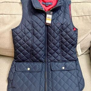 Tommy Hilfiger Women's Diamond Quilted Navy Puffer Vest S NWT